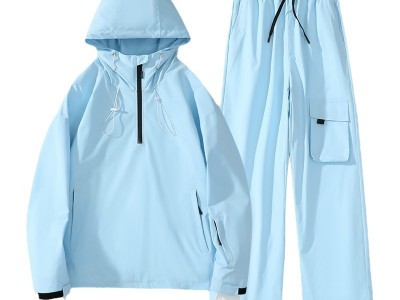 潮流冬装新款纯色滑雪服套装男女款