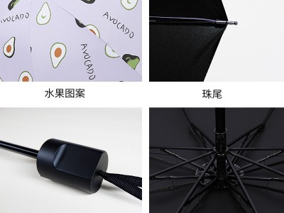 创意黑胶防晒晴雨伞大量批发uv水果