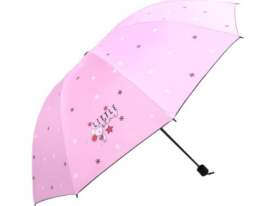 三折黑胶防晒折叠晴雨伞批发新款卡