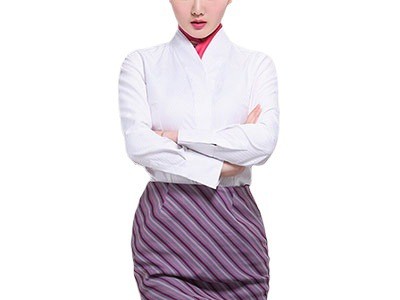 通勤OL航空乘务员空姐职业V领白色女