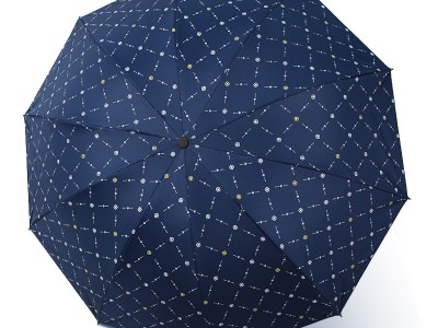钻石星耀大号晴雨两用三折叠遮阳伞
