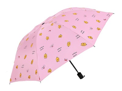 黑胶晴雨两用小黄鸭图案晴雨伞防晒