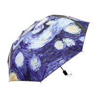 大促黑胶梵高晴 雨伞折叠防晒遮阳加印LOGO广告伞女小清新雨伞328