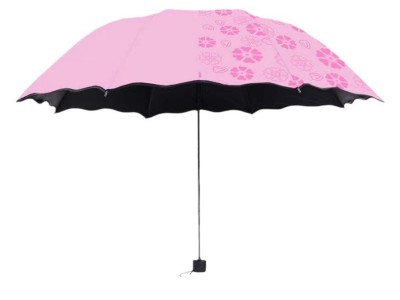 遇水开花黑胶雨伞免费定logo8骨防晒