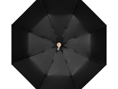小清新黑胶木柄三折伞男女商务雨伞