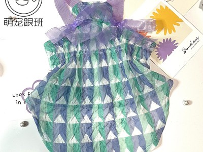 薄款格子背心群狗狗衣服秋小型犬泰