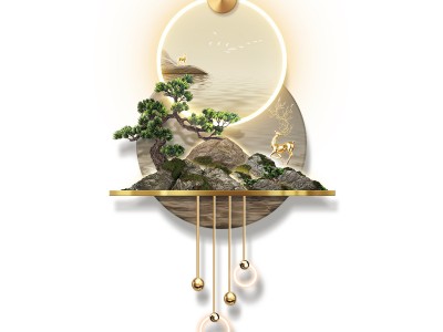 玄关发光装饰画轻奢立体浮雕过道走
