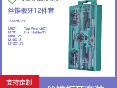 厂家公制丝锥板牙12件套装(小架)12P