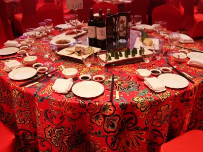 新中式国风结婚庆新年布置盖布装饰