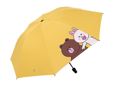 雨伞儿童软妹小熊雨伞女小清新布郎