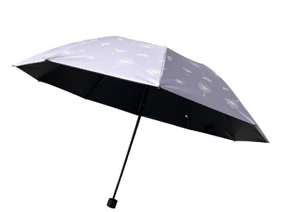 创意三折手动折叠雨伞10骨黑胶防晒