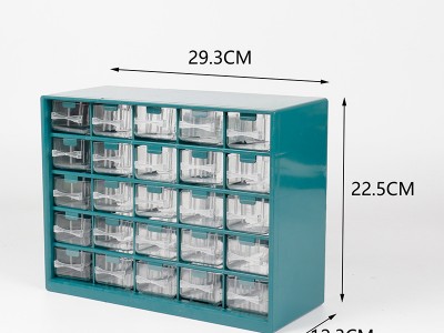 25pc透明抽屉式货柜零件盒可隔片工