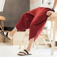 夏季2021七分裤男薄款宽松灯笼裤中国风个性嘻哈短裤男大码裤子男