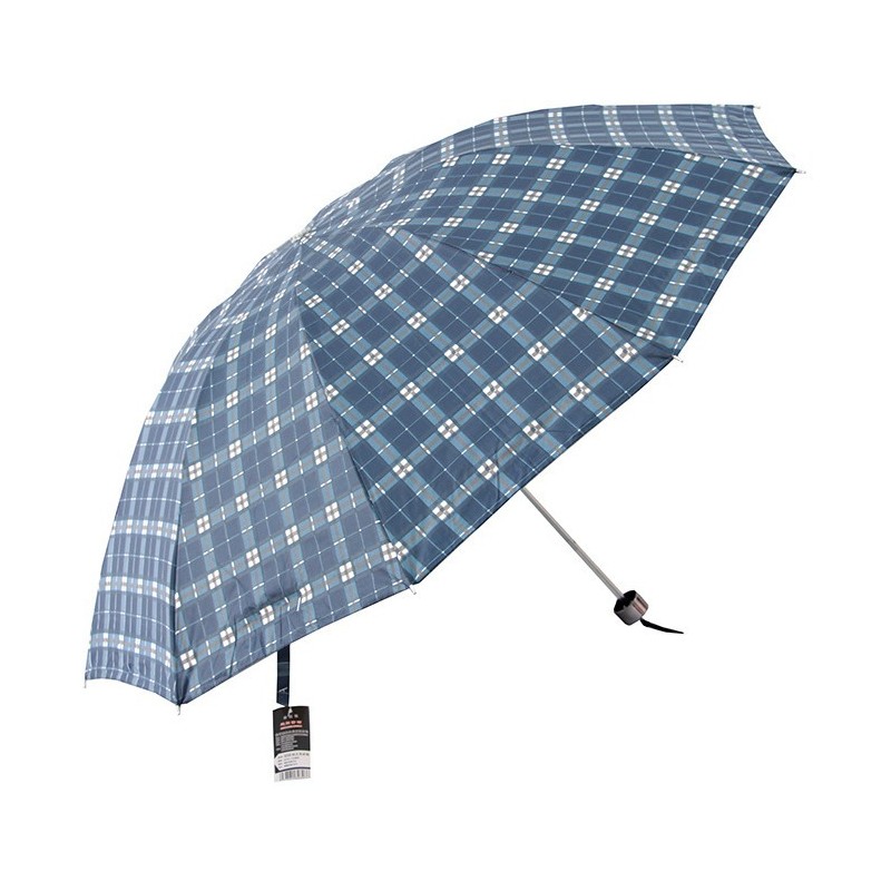 三人双人单人格子三折伞加固折叠晴雨伞大号小号男女士雨伞
