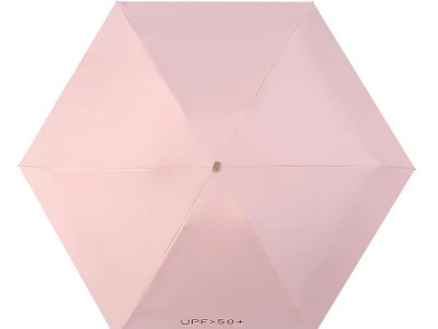 超轻迷你口袋伞扁五折黑胶防晒伞小