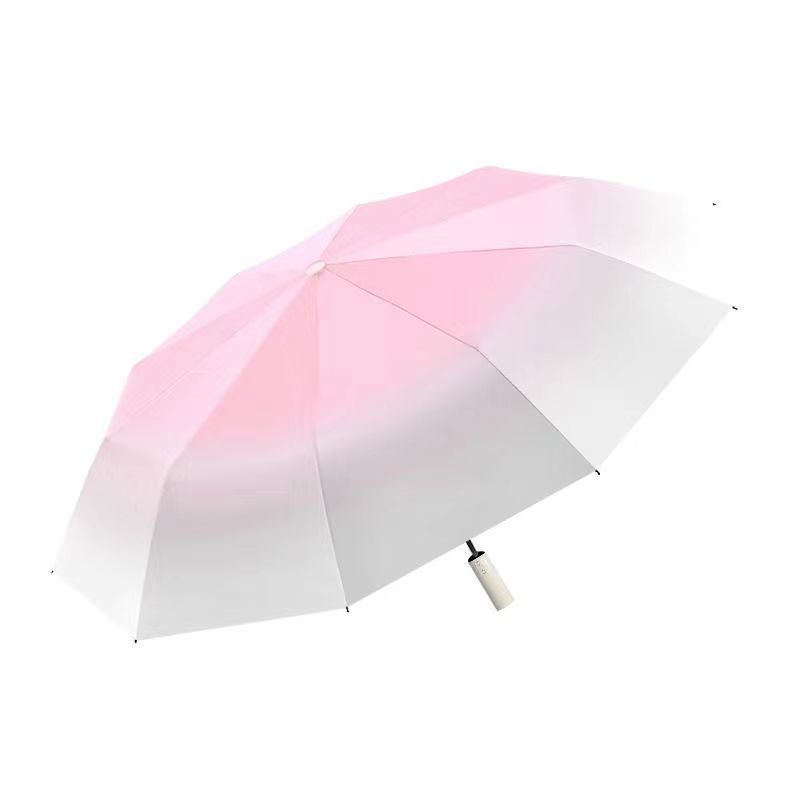 渐变色小清新自动伞晴雨两用加厚防风太阳伞黑胶防晒遮阳防紫外线