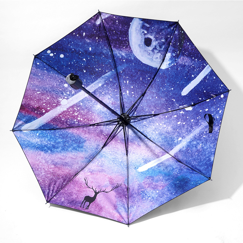 全自动星空雨伞男女防晒太阳伞防紫外线黑胶伞折叠遮阳伞晴雨两用