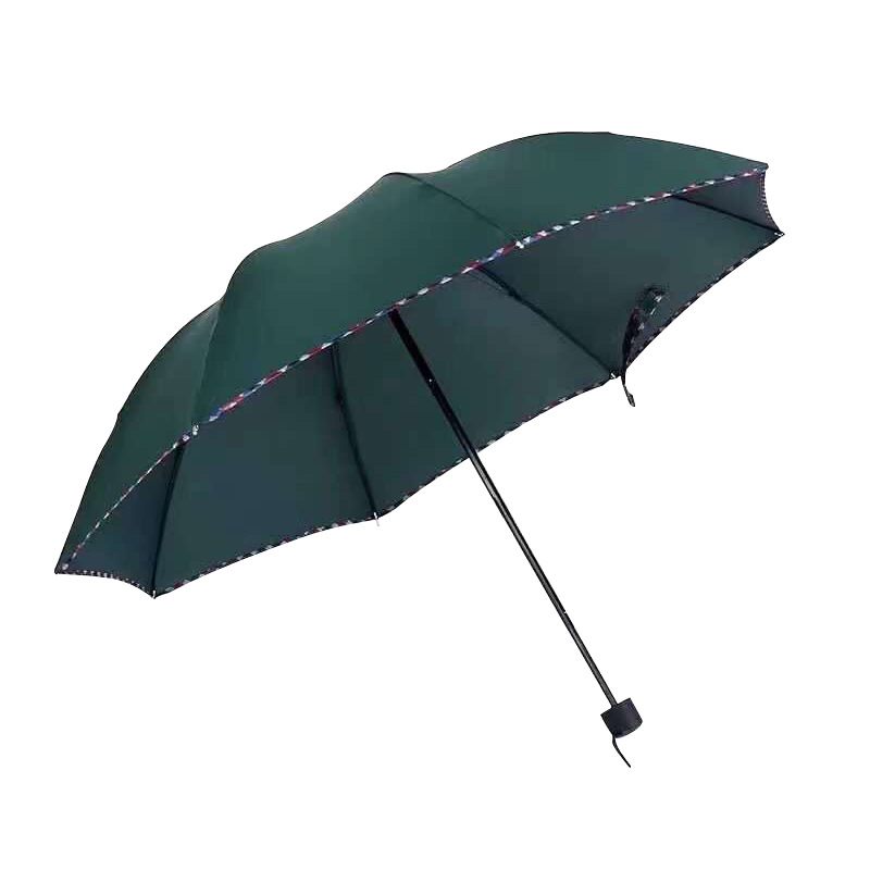 手动八骨雨伞折叠素布加粗四节中棒学生晴雨伞两用遮阳伞现货批发