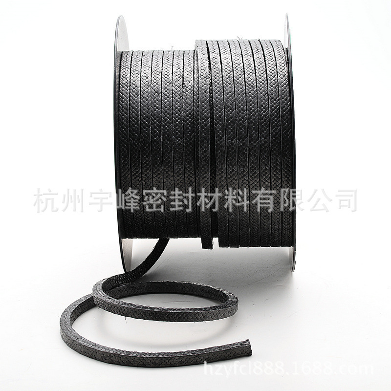 黑四氟盘根改性四氟盘根铁氟龙PTFE