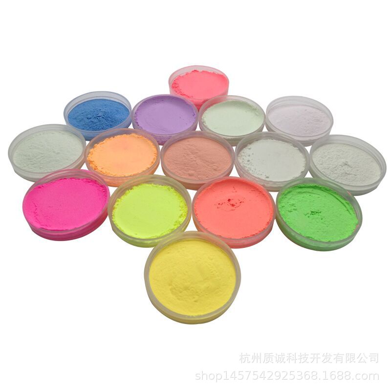 厂家直供超亮夜光粉15色荧光粉注塑发光粉可制夜光涂料荧光漆1KG