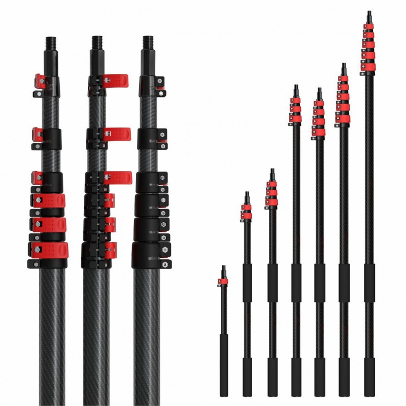 EXTENTOOL全碳纤维伸缩杆 3K100%C材质 高强度可定制18米收缩杆