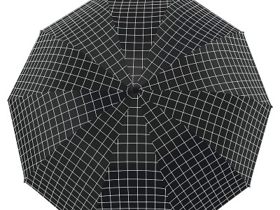格子雨伞批发手动遮阳伞黑胶晴雨两