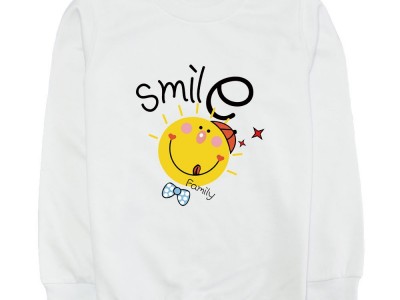 smile笑脸男女中大童秋装童装圆领套