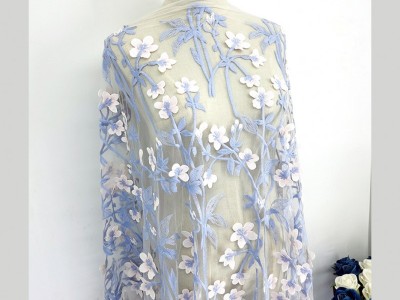 高质量重工水溶立体绣花服装面料清