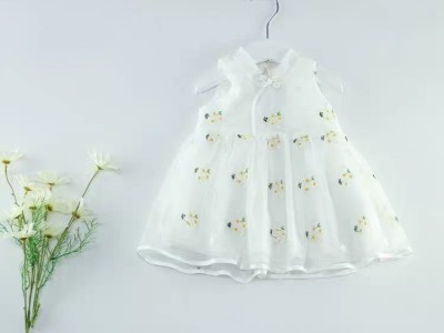 清新小雏菊绣花网纱女装连衣裙婚纱