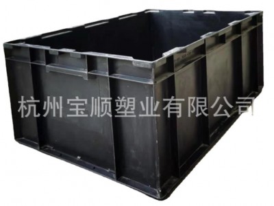 车间塑料周转箱可堆叠塑料箱蓝色黑