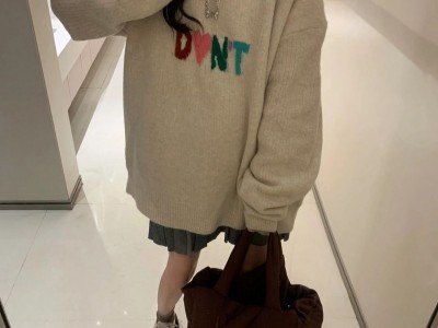 毛衣日系复古慵懒风针织衫女宽松ove