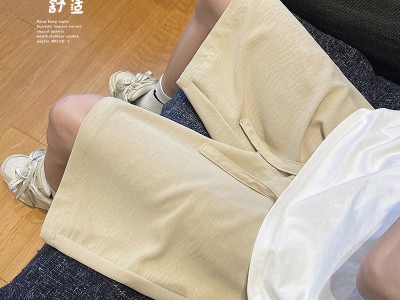 夏季薄款冰丝休闲裤男士宽松透气运