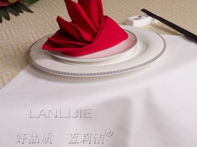 纯色红色白色全棉口布 酒店西餐厅纯