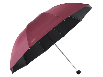 天堂伞33188E黑胶折叠防紫外线晴雨
