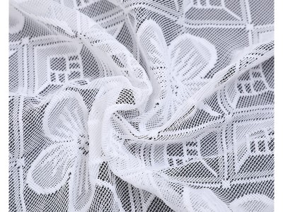 可定蕾丝面料 全涤蕾丝精细印花面料