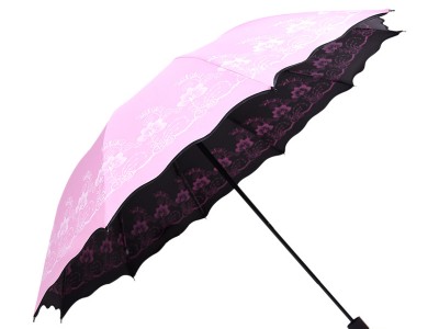 十骨双人加大防晒折叠晴雨伞黑胶紫