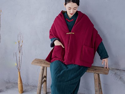 民族风斗篷女装秋冬大围巾双面穿加