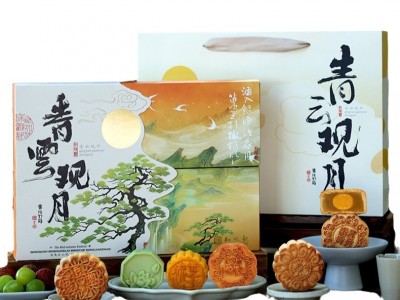 知味观青云观月月饼礼盒装6饼豆沙蛋