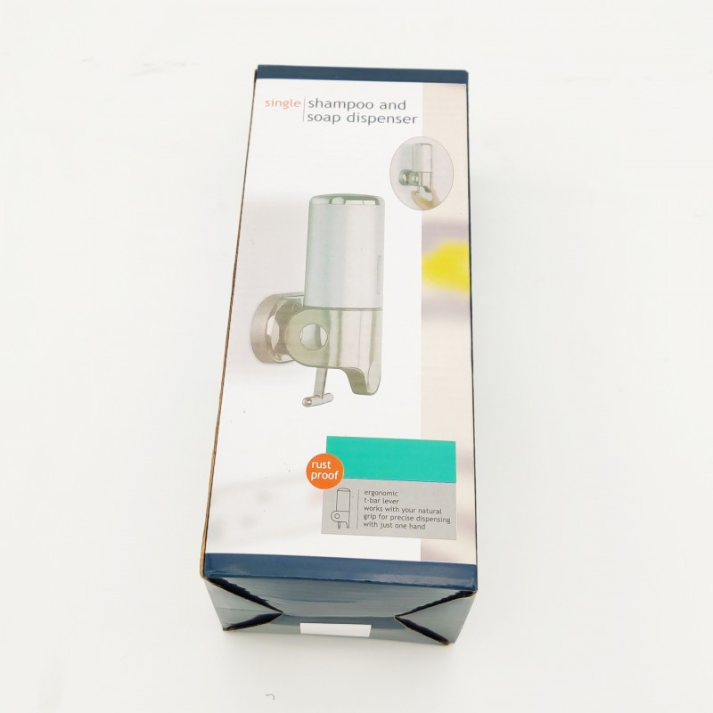 淋浴房配件450ml方形手按式皂液器浴室洗发水沐浴露电镀塑料盒