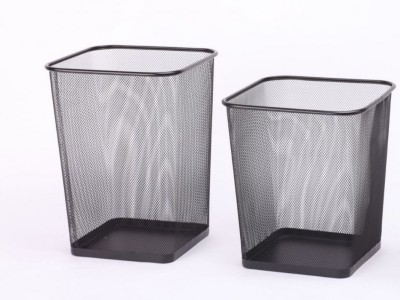家用铁艺垃圾桶圆形金属网格垃圾桶