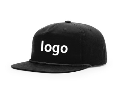 跨境防晒遮阳平沿帽刺绣印刷logo带
