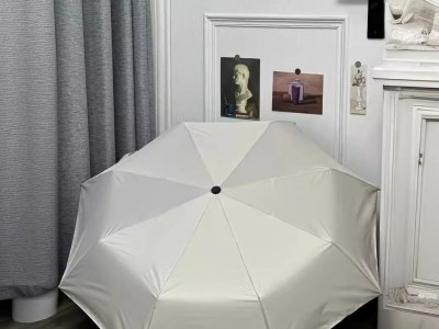 纯色黑胶自动雨伞晴雨两用伞防晒降