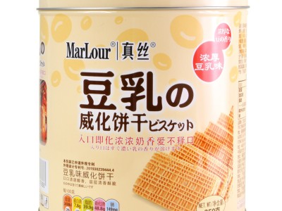 英国MarLour豆乳威化饼干 桶装350g