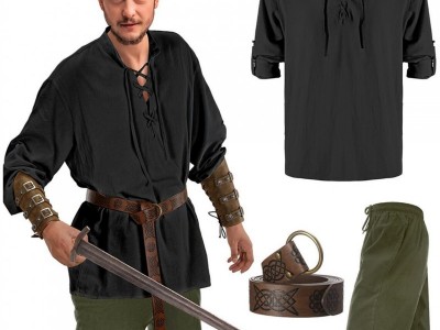 4 件套万圣节男士文艺复兴时期服装