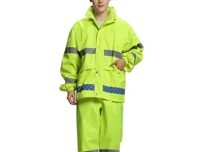 代发加厚牛津布荧光执勤交通雨衣套
