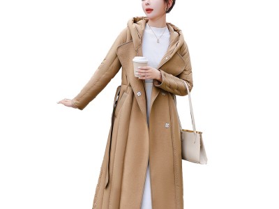 欧货羽绒服女长款2023冬季新款时尚