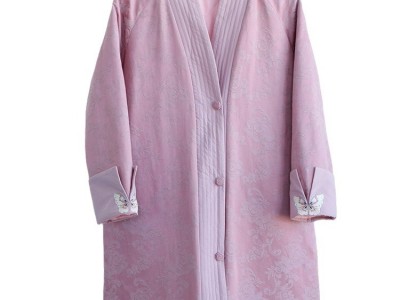 女装冬款新品 中式提花棉中长款棉衣