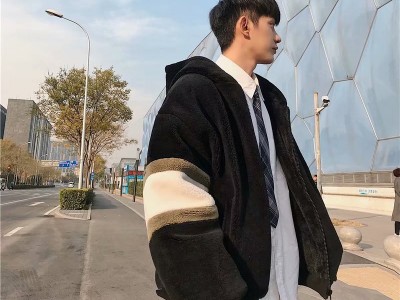冬季新款男士羊羔毛外套韩版潮流加