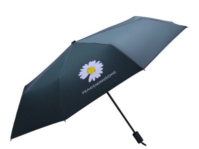 自动小雏菊雨伞黑胶晴雨两用太阳伞
