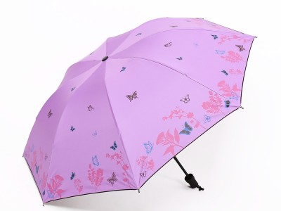 厂家直供防晒晴雨伞花朵彩色蝴蝶太